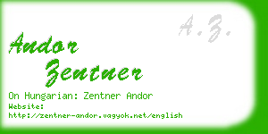andor zentner business card